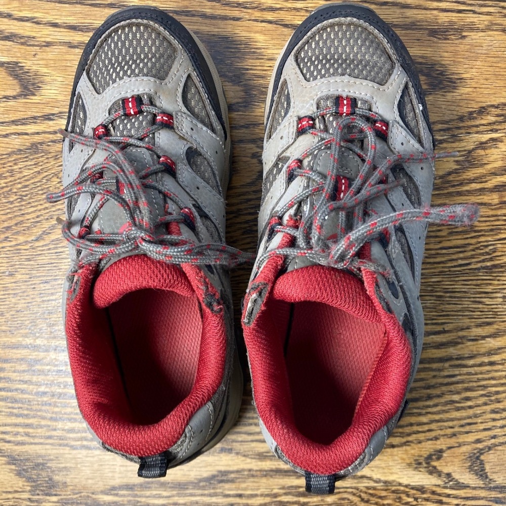 Merrell Alverstone Waterproof Hiking Shoes Grey Red Kids Size 2.5M MK265705 - Picture 6 of 8